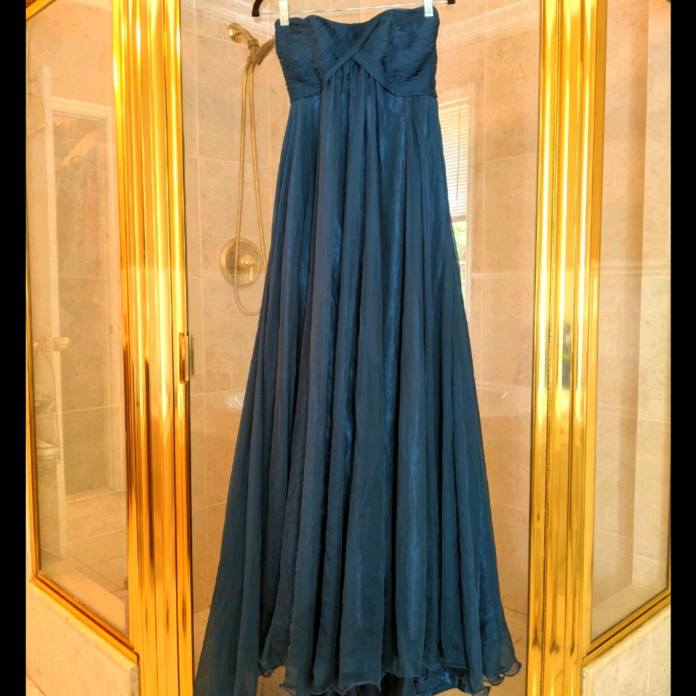 emerald blue sleeveless maxi dress